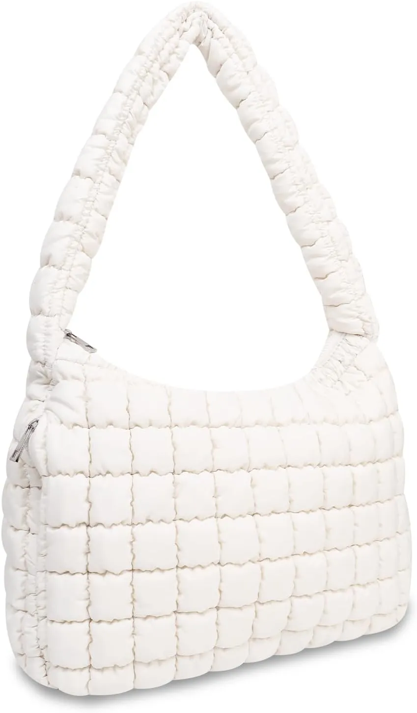 Tote Bag for Women, Women's Quilted Tote Bag with Zipper, Soft and Lightweight Puffer Tote Handbag