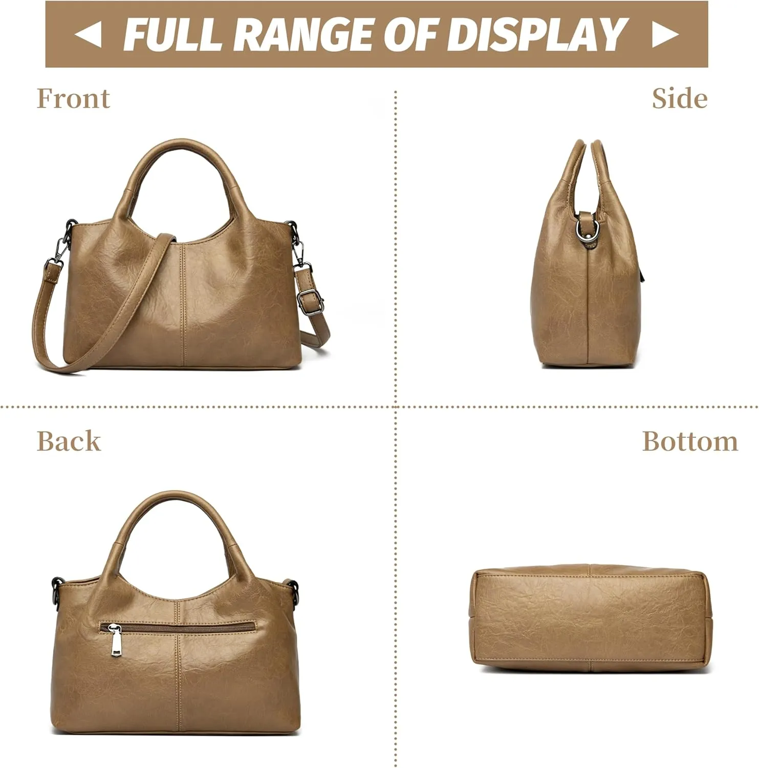 Tote Bag For Women Work Shoulder Crossbody Top Handle Purse with Zipper Handbags With Adjustable Strap
