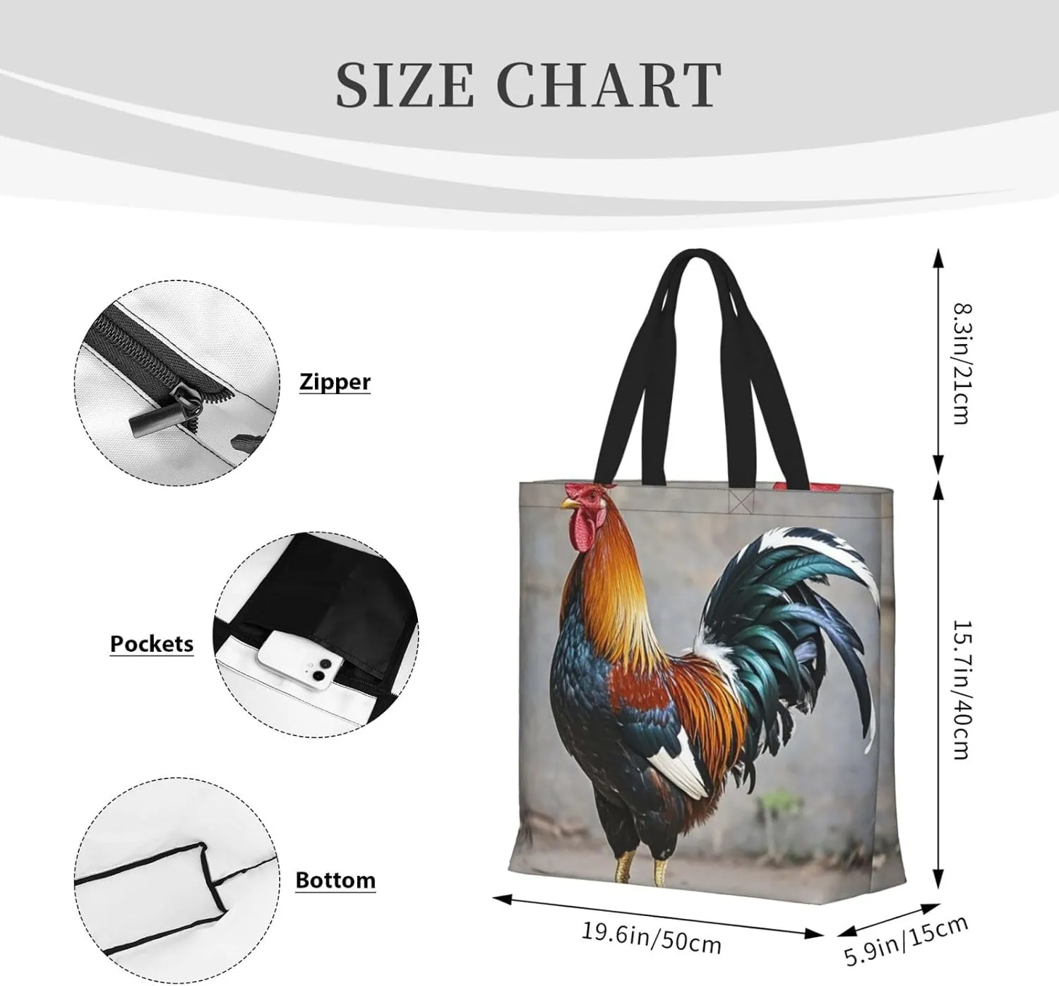 Tote Bag Large Capacity Grocery Bag With Zipper Sloth Sunflower Shopping Bag Shoulder Bag for Women