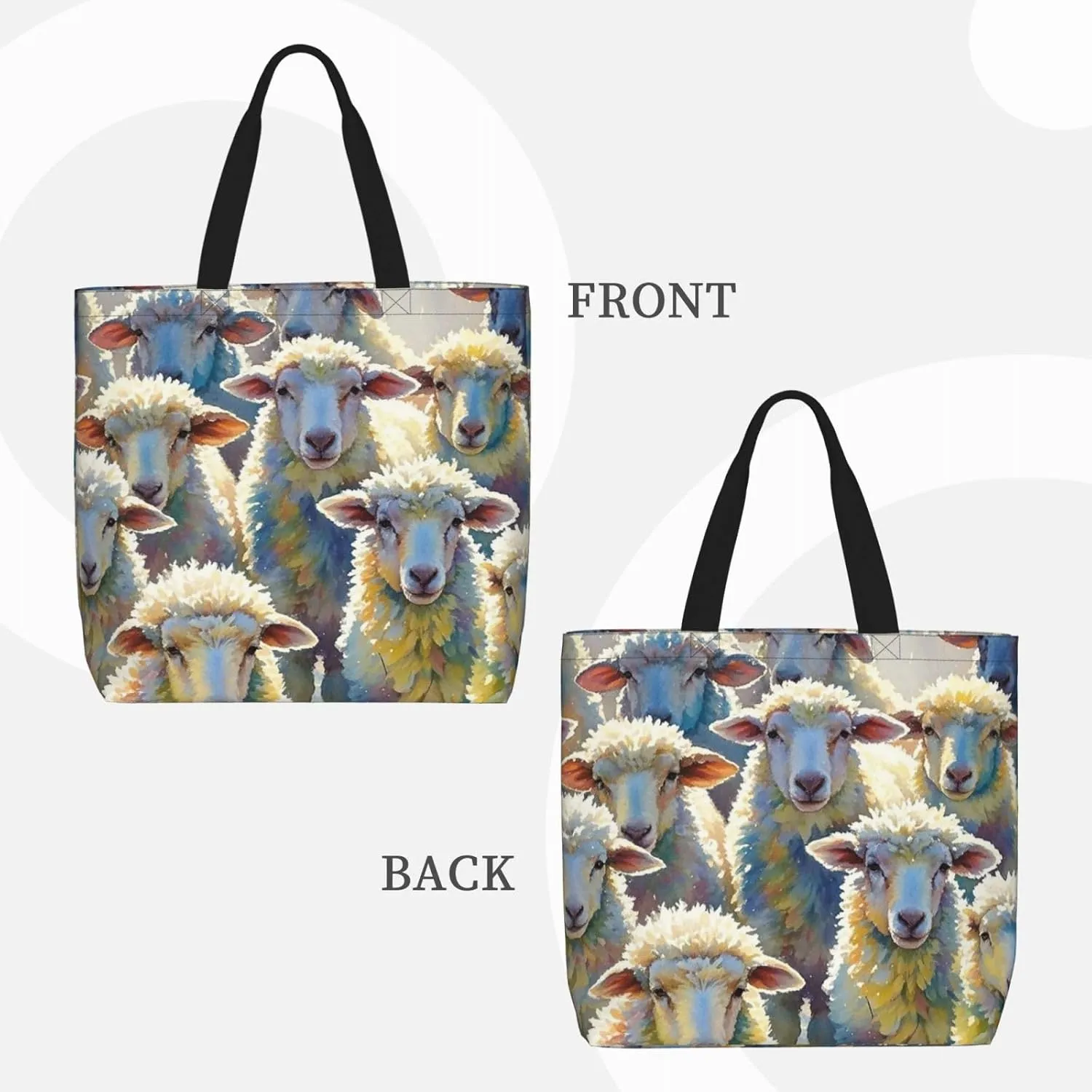 Tote Bag Large Capacity Grocery Bag With Zipper White Tiger Shopping Bag Shoulder Bag for Women