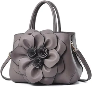 Tote Top-handle Handbags for Women 3D Floral Purse PU Leather Hobo Crossbody Shoulder Bag Satchel