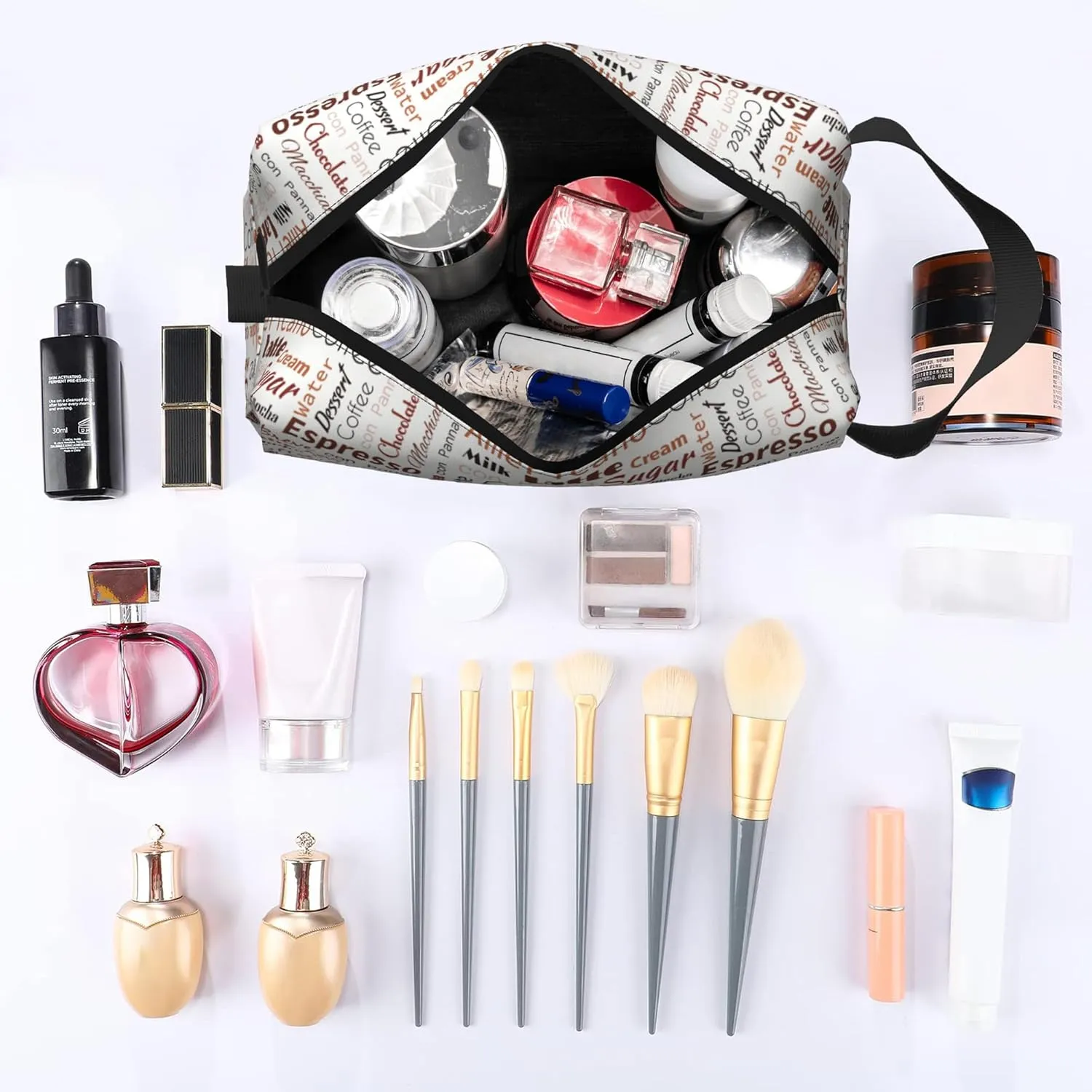 Travel Bag for Toiletries Coffee Travel Toiletry Bag,Large Capacity Portable Travel Cosmetic Bag for Women and Men Daily Storage Pouch
