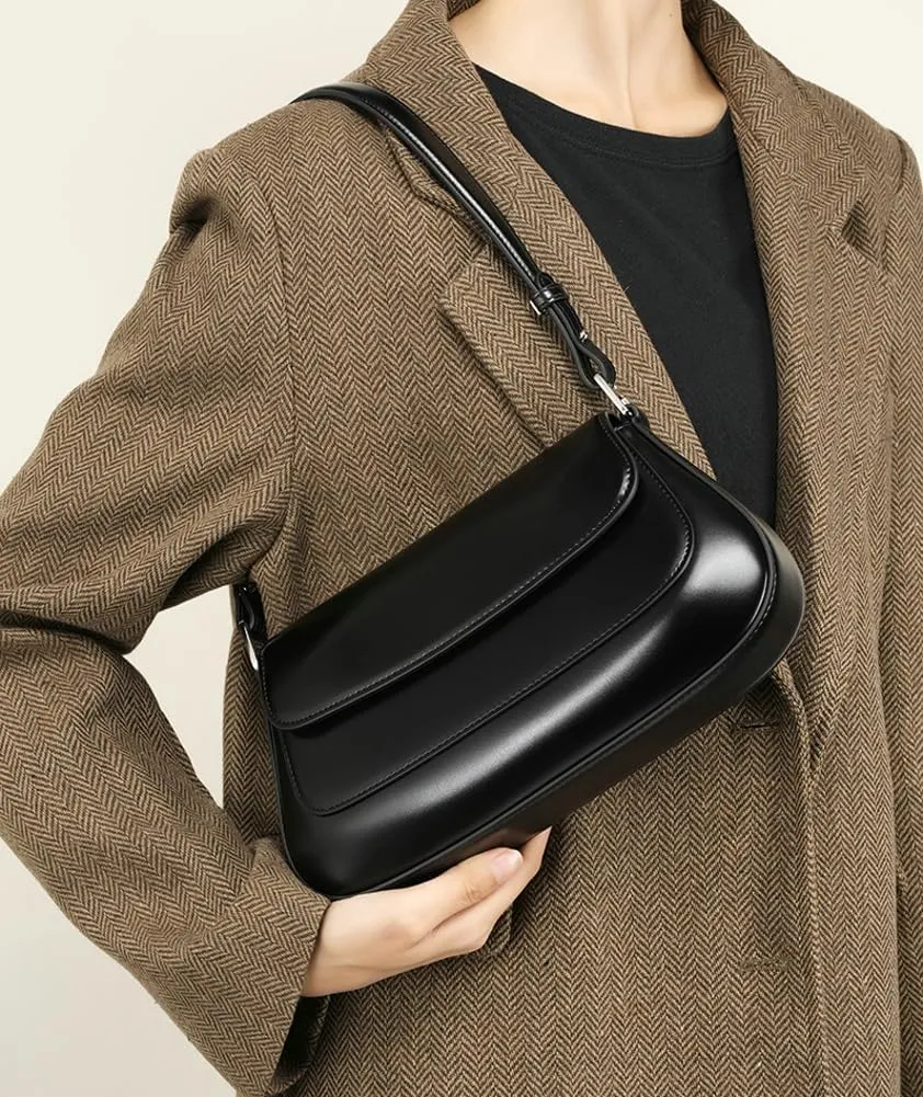 Trendy Genuine Leather Crossbody Bag for Women Small Y2k Tote Purse Shoulder Satchel Ladies Casual Handbags