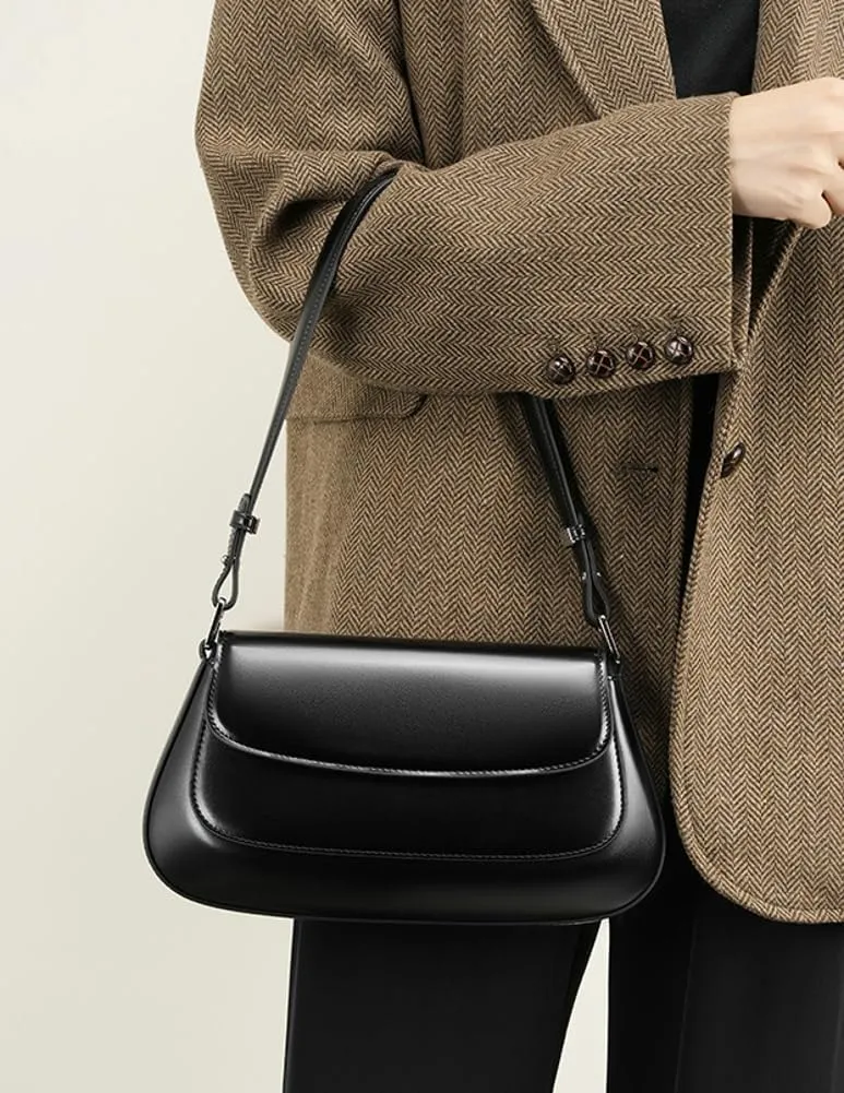 Trendy Genuine Leather Crossbody Bag for Women Small Y2k Tote Purse Shoulder Satchel Ladies Casual Handbags