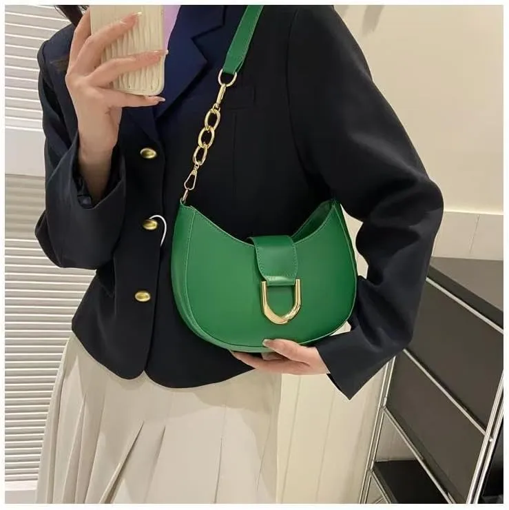Trendy Genuine Underarm Shoulder Bags Women 2025 Luxury Crossbody Purses Half Moon Ladies Handbags