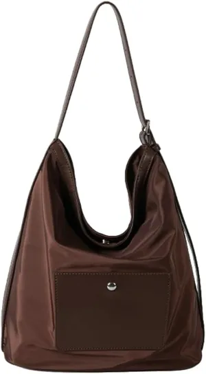 Trendy Nylon Underarm Bag for Women Lightweight Cross-body Purse for Daily Life Tote Bags with Contract Color