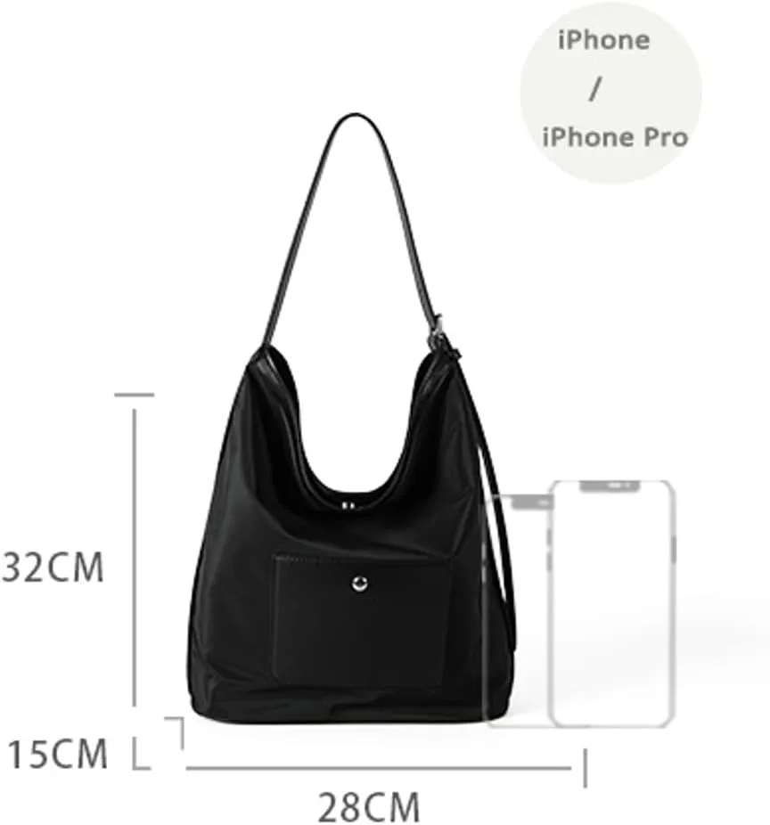 Trendy Nylon Underarm Bag for Women Lightweight Cross-body Purse for Daily Life Tote Bags with Contract Color