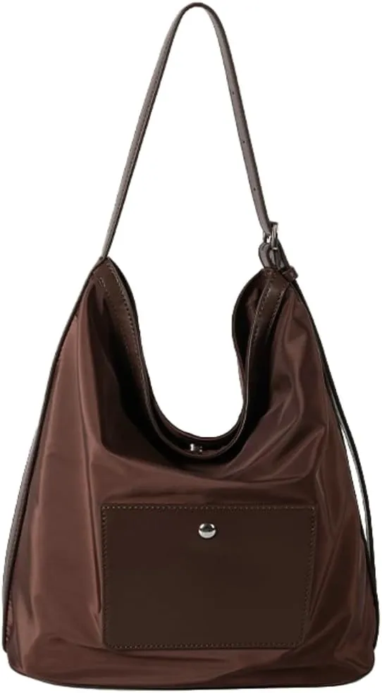 Trendy Nylon Underarm Bag for Women Lightweight Cross-body Purse for Daily Life Tote Bags with Contract Color