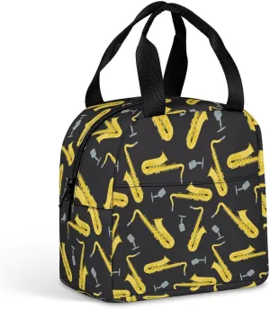 Trombone Music Instruments Reusable Lunch Bento Box Insulated Portable Handbags for Office Work Picnic for Men Women
