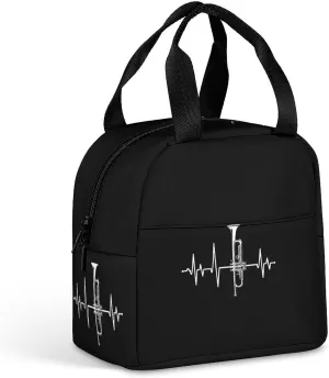 Trumpet Heartbeat Insulated Meal Tote Bag Portable Lunch Box Container Food Handbags for Men Women
