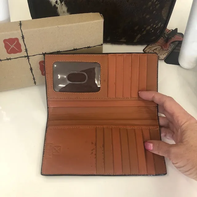 Twisted -X Tooled Basketweave Rodeo Wallet XWC4-2