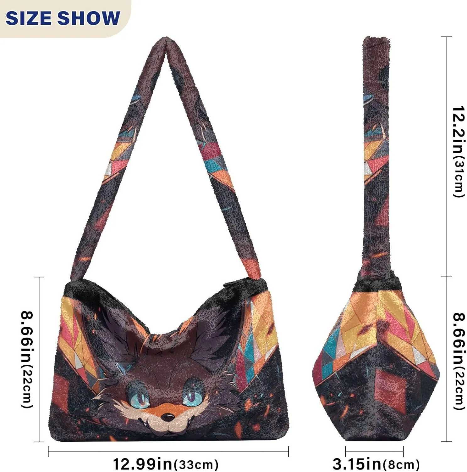 Two Dogs in Driver Seat Shoulder Tote Bag, Tote Bag with Shoulder Strap and Zipper, Lightweight Handbags for Women