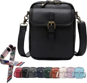 Urvashi Crossbody Leather Bag for Women, Vegan Anti Theft Side Purse Shoulder, Retro Soft Handbags with Built In Wallet
