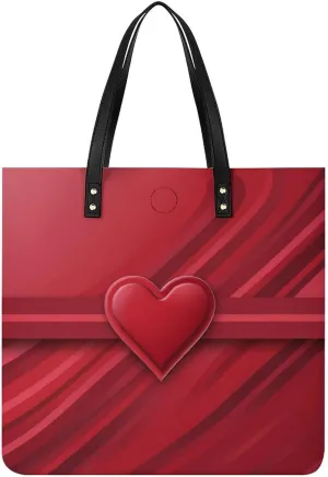 Valentine's Day Banner Tote Bag Durable Water-Resistant Handbags Lightweight Tote for Travel Work Book