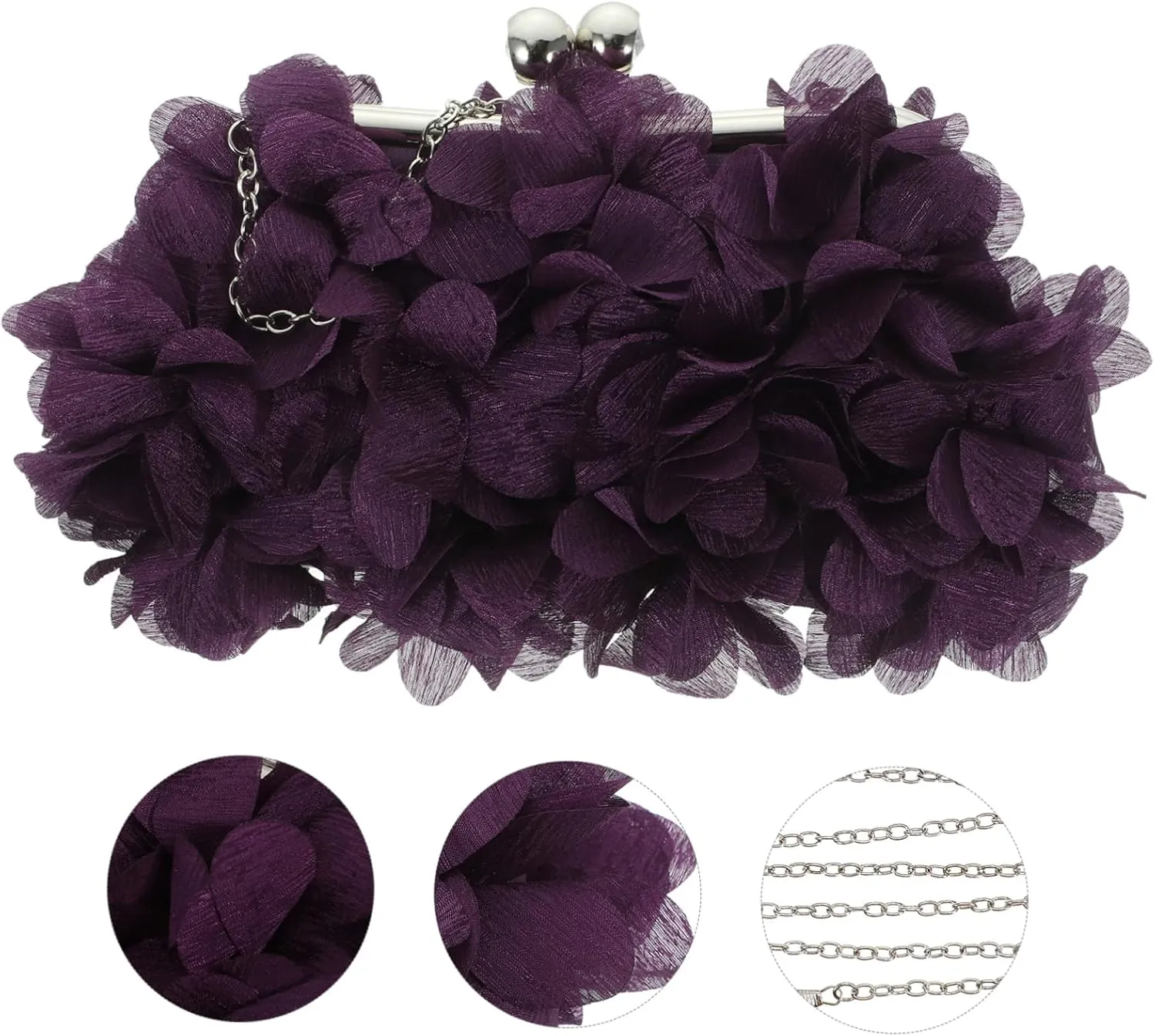 VALICLUD Flower Party Bag Purse Flower Wedding Bag Messenger Green Bridal Formal Evening Floral Navy Cute Sparkly