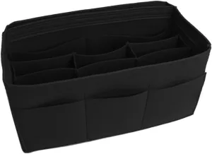 Vercord Felt Purse Organizer Handbag Insert Liner Shaper Bag in Bags for Speedy Neverfull Tote Black Medium
