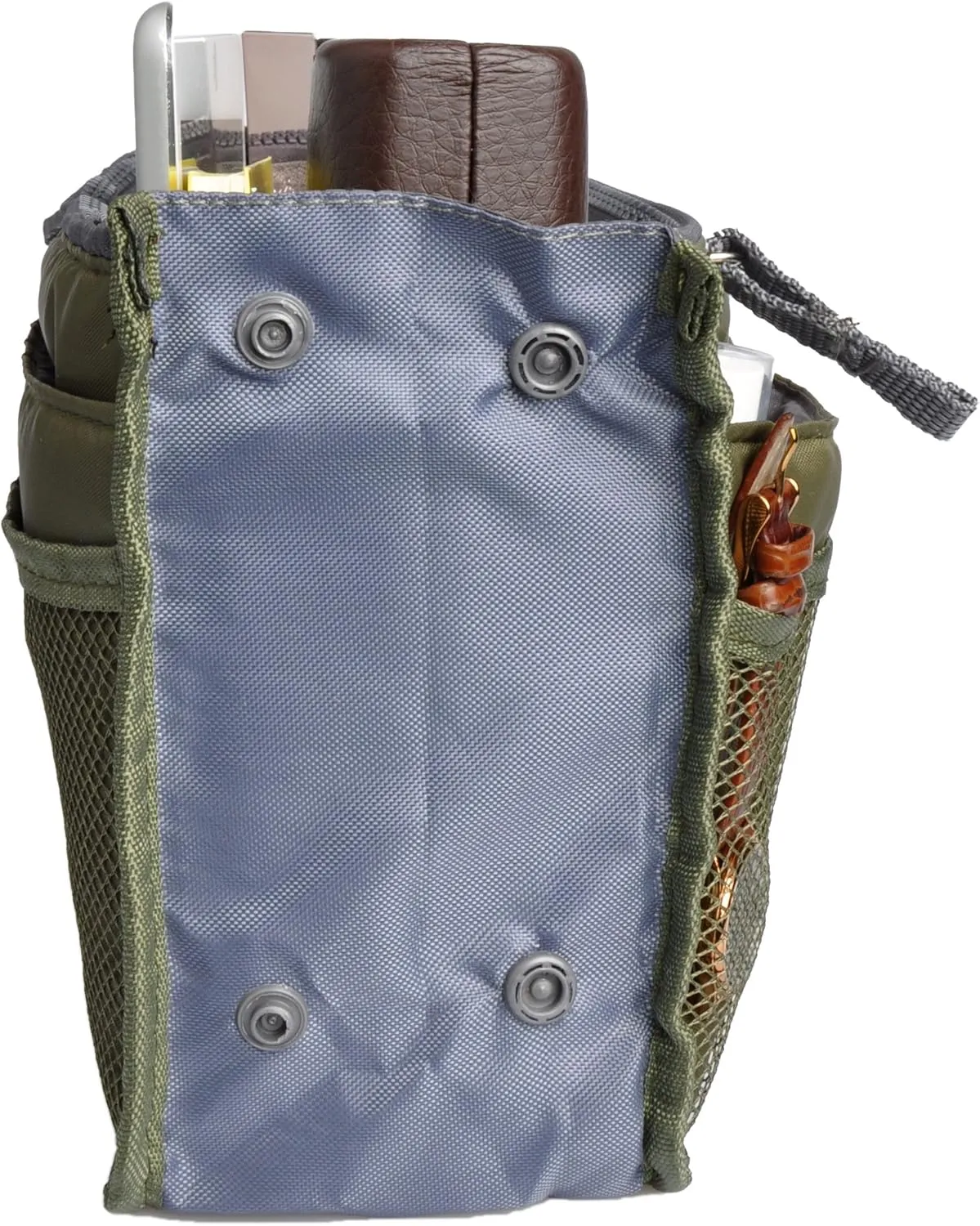 Vercord Purse Organizer Insert for Handbags Bag Organizers Inside Tote Pocketbook Women Nurse Nylon 13 Pockets Army Green Medium