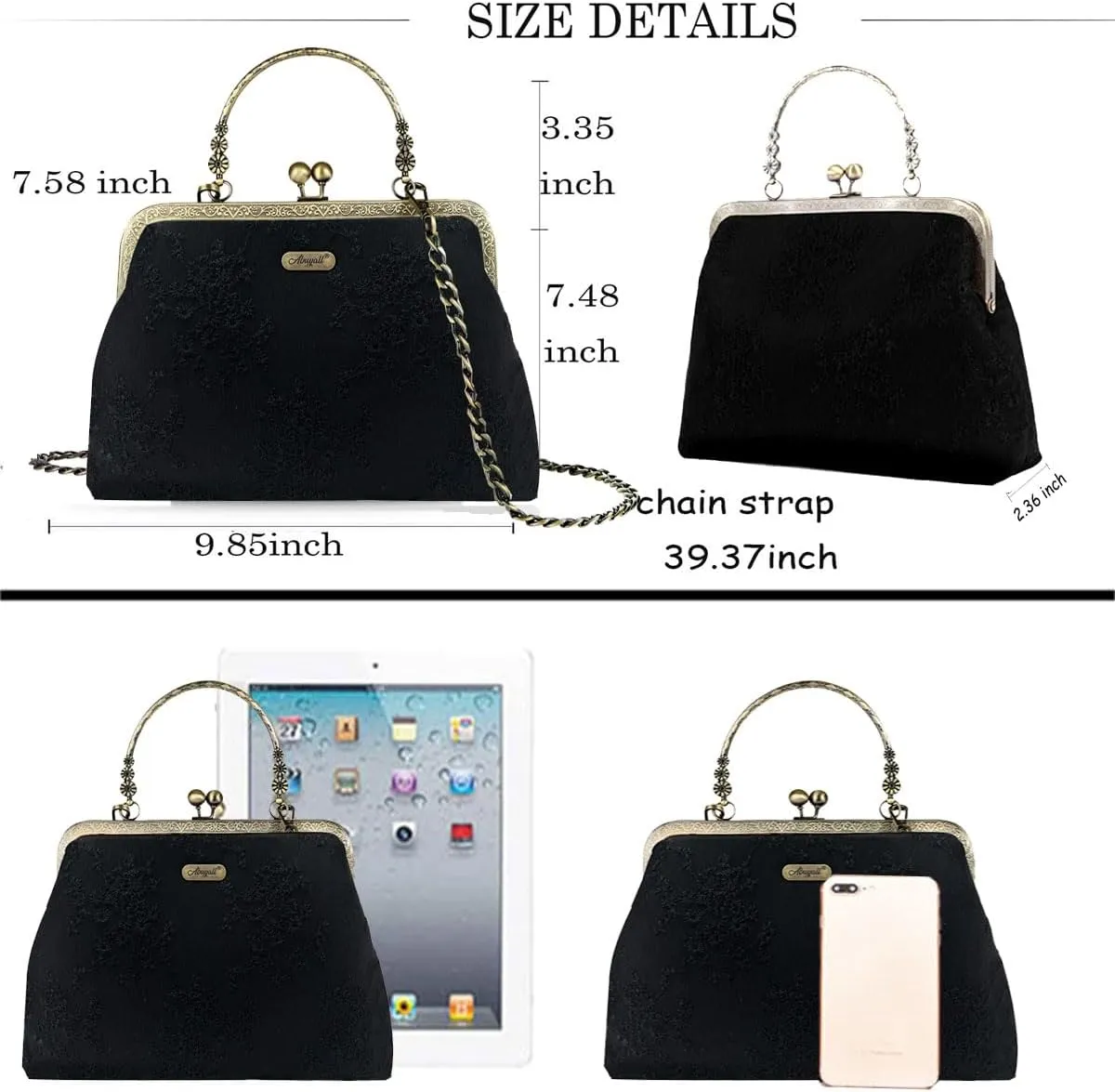 Vintage Purse Kiss Lock Purses and Handbags Floral Vacation Women Top Handle Handbag