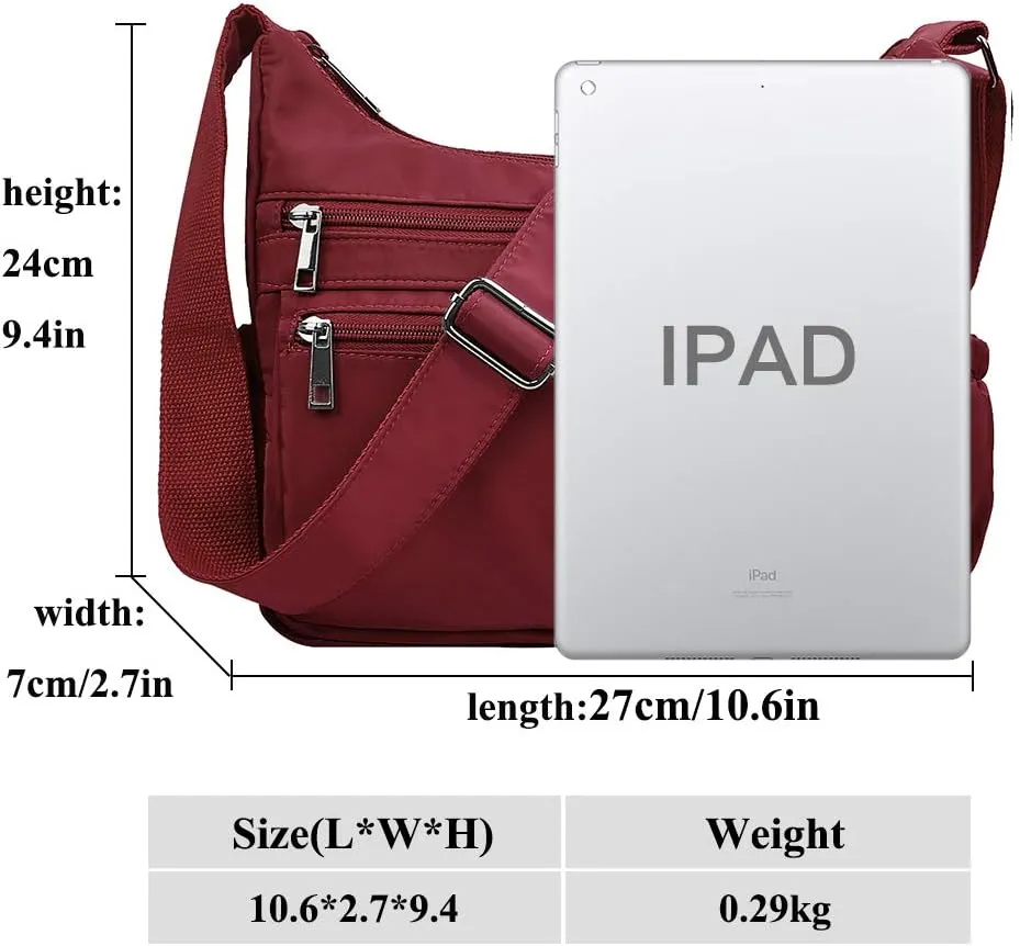 VOLGANIK ROCK Crossbody Bags for Women RFID Lightweight Travel Shoulder Bag Waterproof Nylon purses and handbags Pocketbook