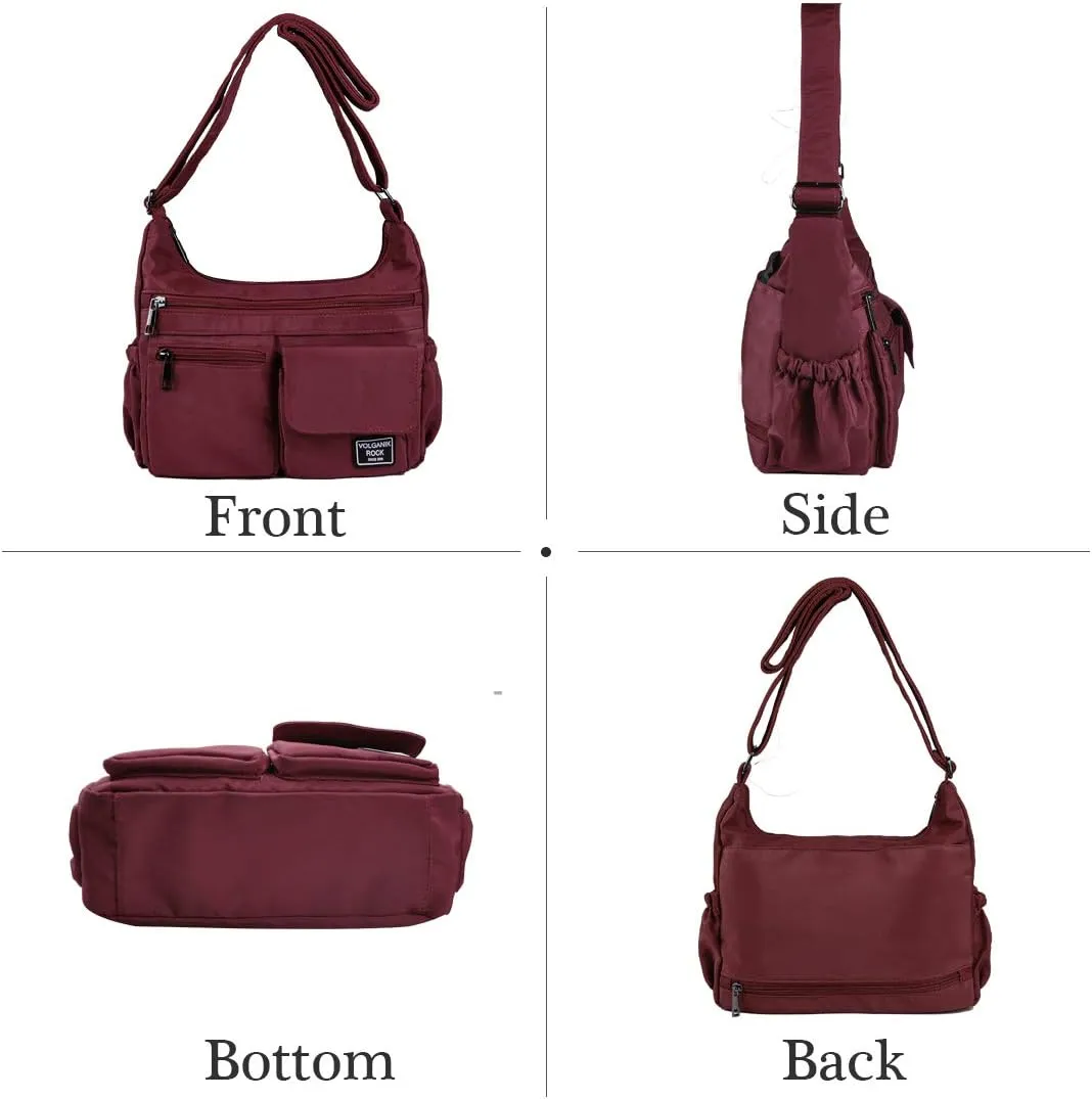 VOLGANIK ROCK Crossbody Bags for Women RFID Lightweight Travel Shoulder Bag Waterproof Nylon purses and handbags Pocketbook