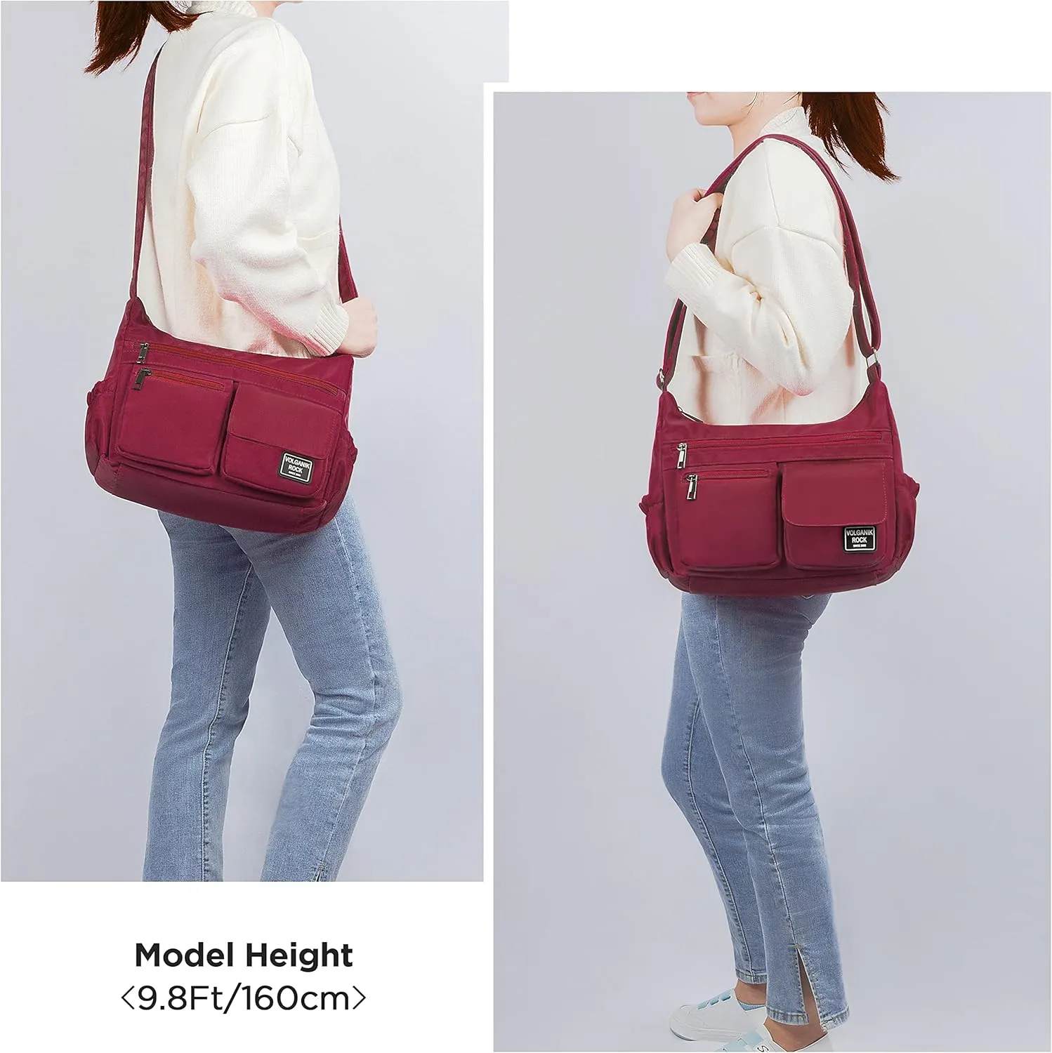 VOLGANIK ROCK Crossbody Bags for Women RFID Lightweight Travel Shoulder Bag Waterproof Nylon purses and handbags Pocketbook