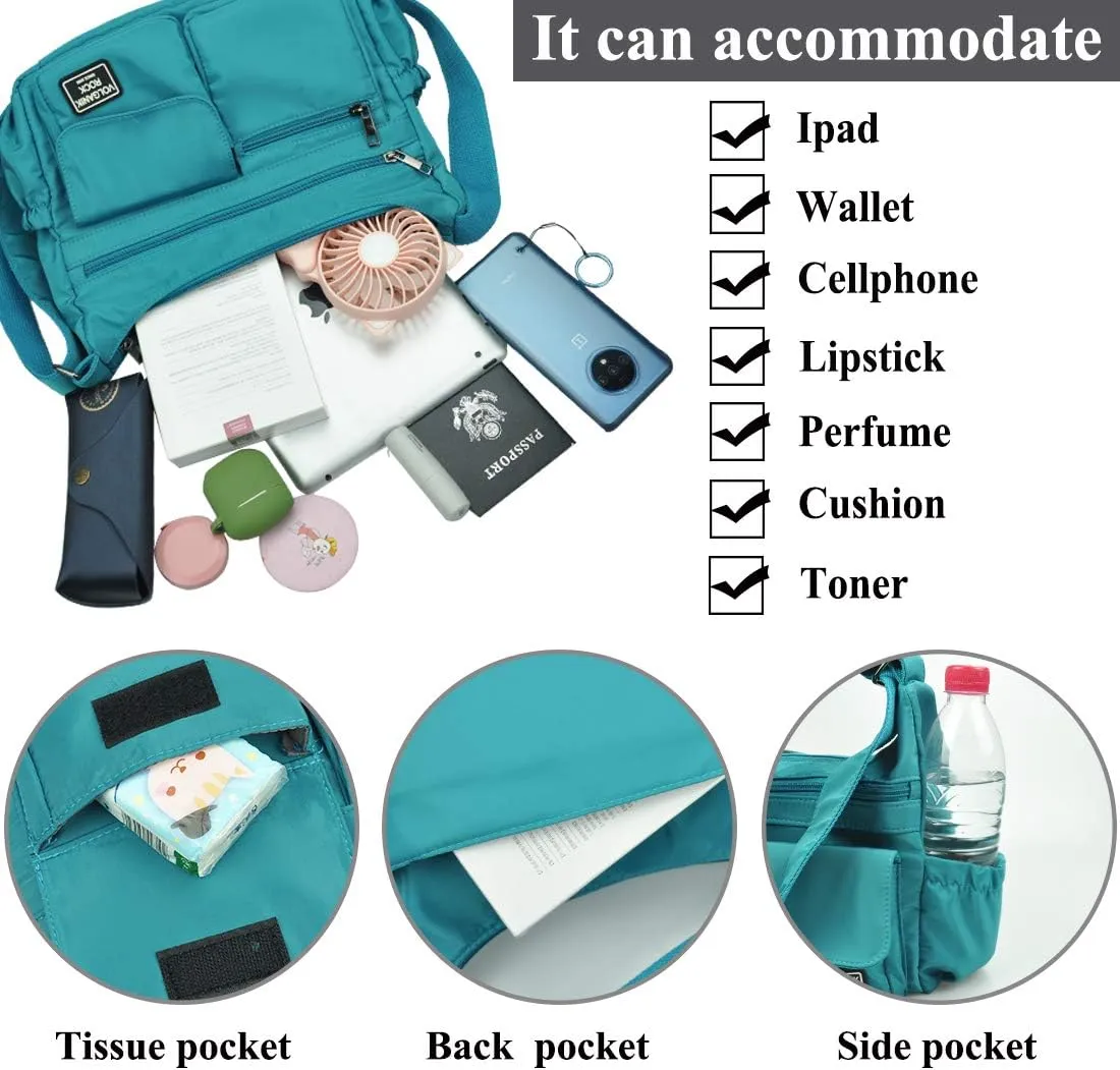 VOLGANIK ROCK Crossbody Bags for Women RFID Lightweight Travel Shoulder Bag Waterproof Nylon purses and handbags Pocketbook