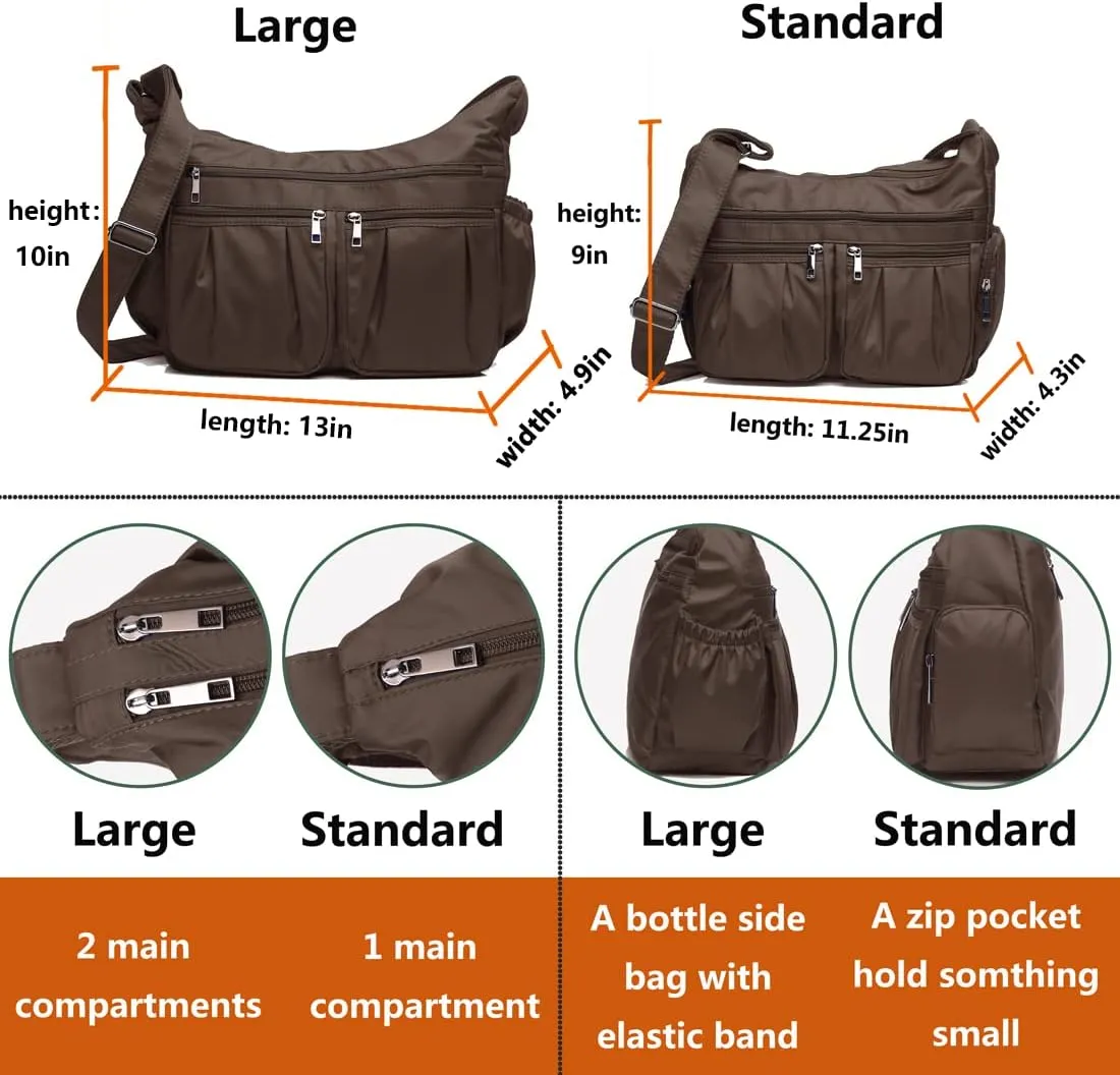 VOLGANIK ROCK Crossbody Purses for Women Shoulder Handbags Lightweight Waterproof Nylon Travel Bag Ladies Pocketbooks