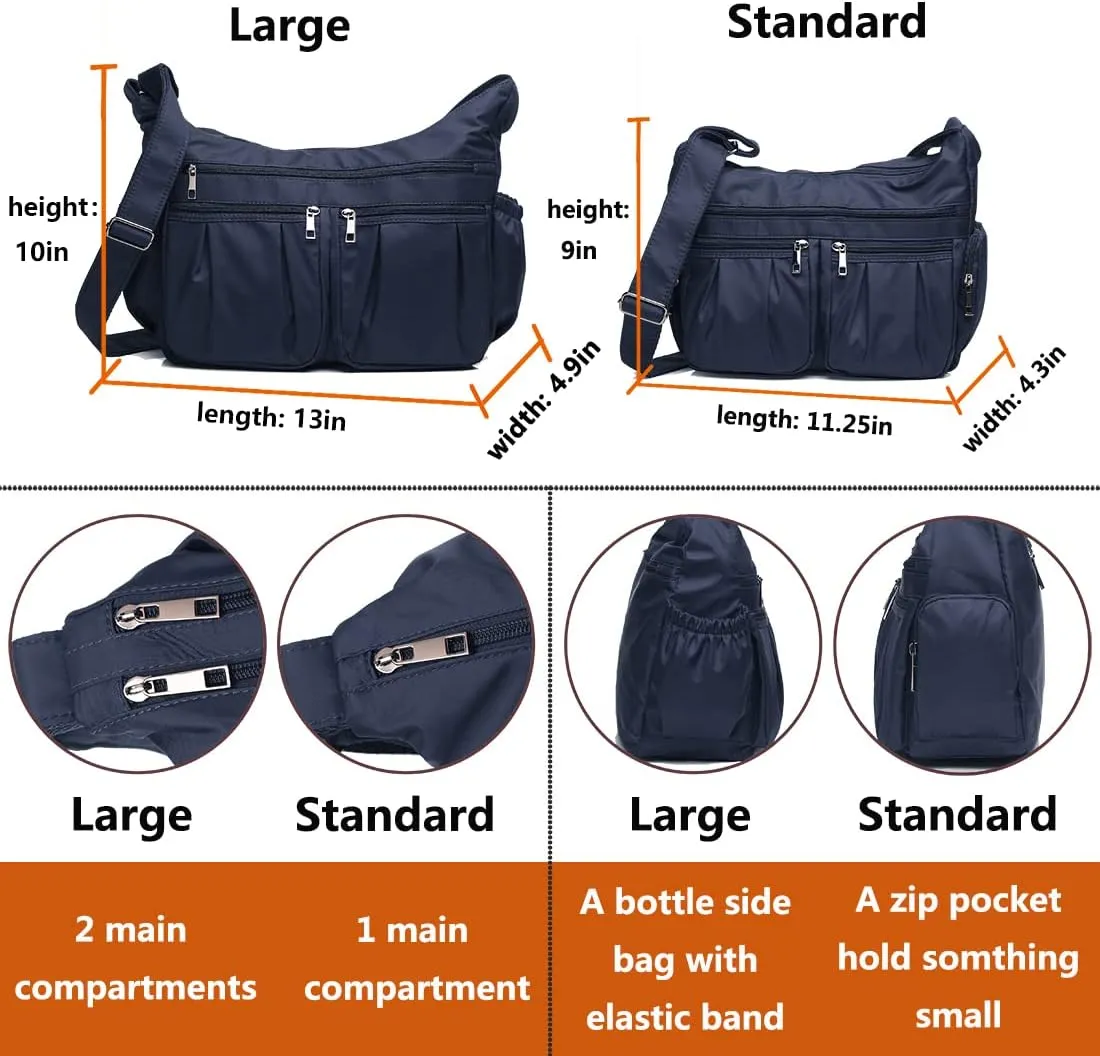 VOLGANIK ROCK Crossbody Purses for Women Shoulder Handbags Lightweight Waterproof Nylon Travel Bag Ladies Pocketbooks