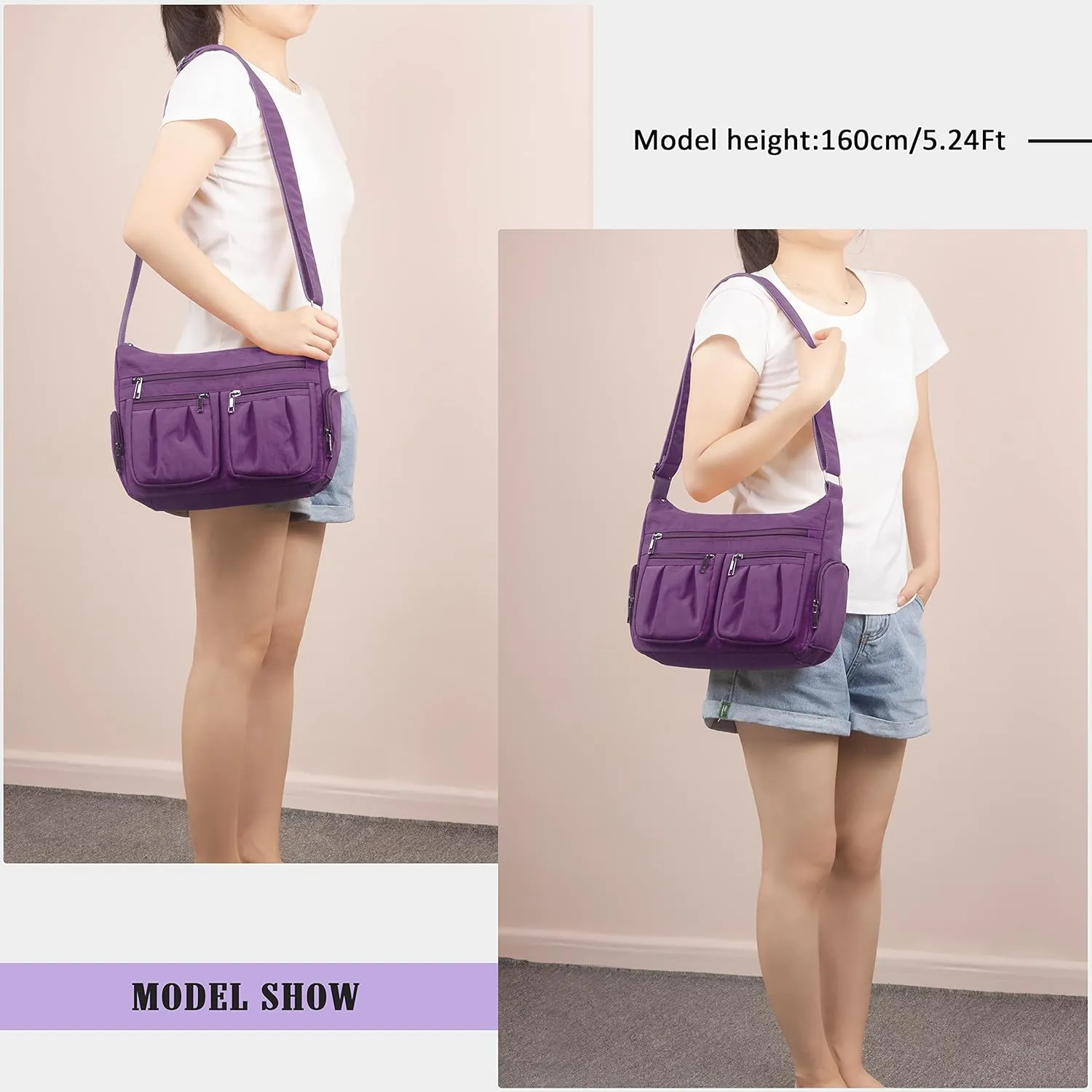 VOLGANIK ROCK Crossbody Purses for Women Shoulder Handbags Lightweight Waterproof Nylon Travel Bag Ladies Pocketbooks