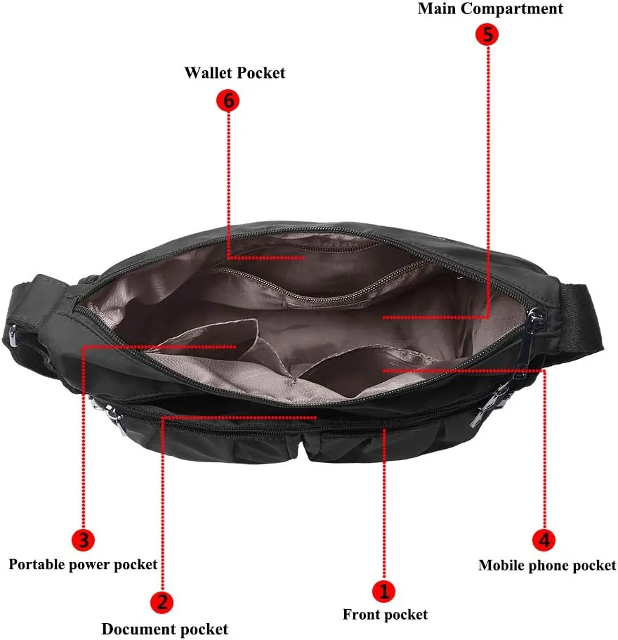 VOLGANIK ROCK Crossbody Purses for Women Shoulder Handbags Lightweight Waterproof Nylon Travel Bag Ladies Pocketbooks