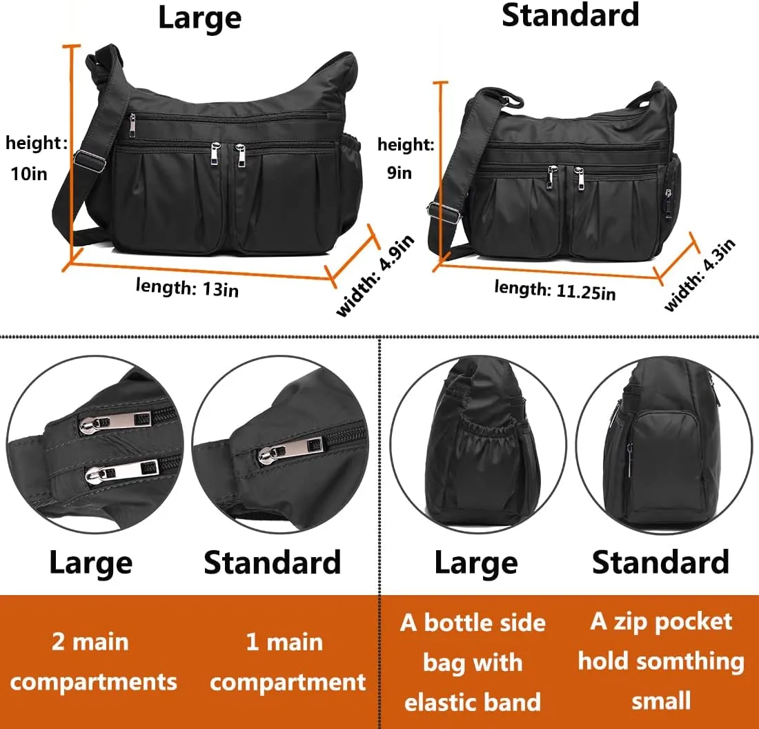 VOLGANIK ROCK Crossbody Purses for Women Shoulder Handbags Lightweight Waterproof Nylon Travel Bag Ladies Pocketbooks