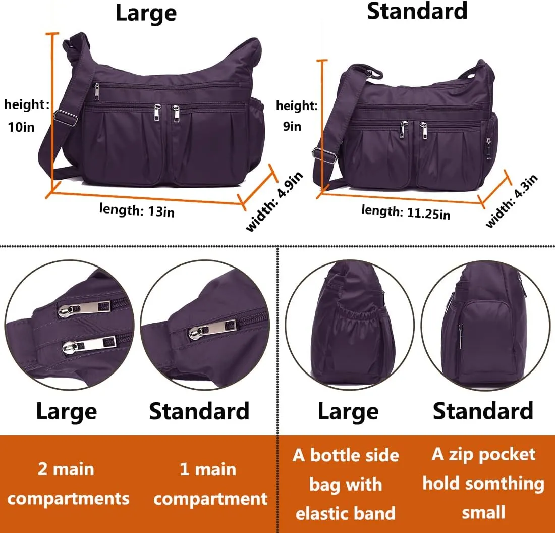 VOLGANIK ROCK Crossbody Purses for Women Shoulder Handbags Lightweight Waterproof Nylon Travel Bag Ladies Pocketbooks