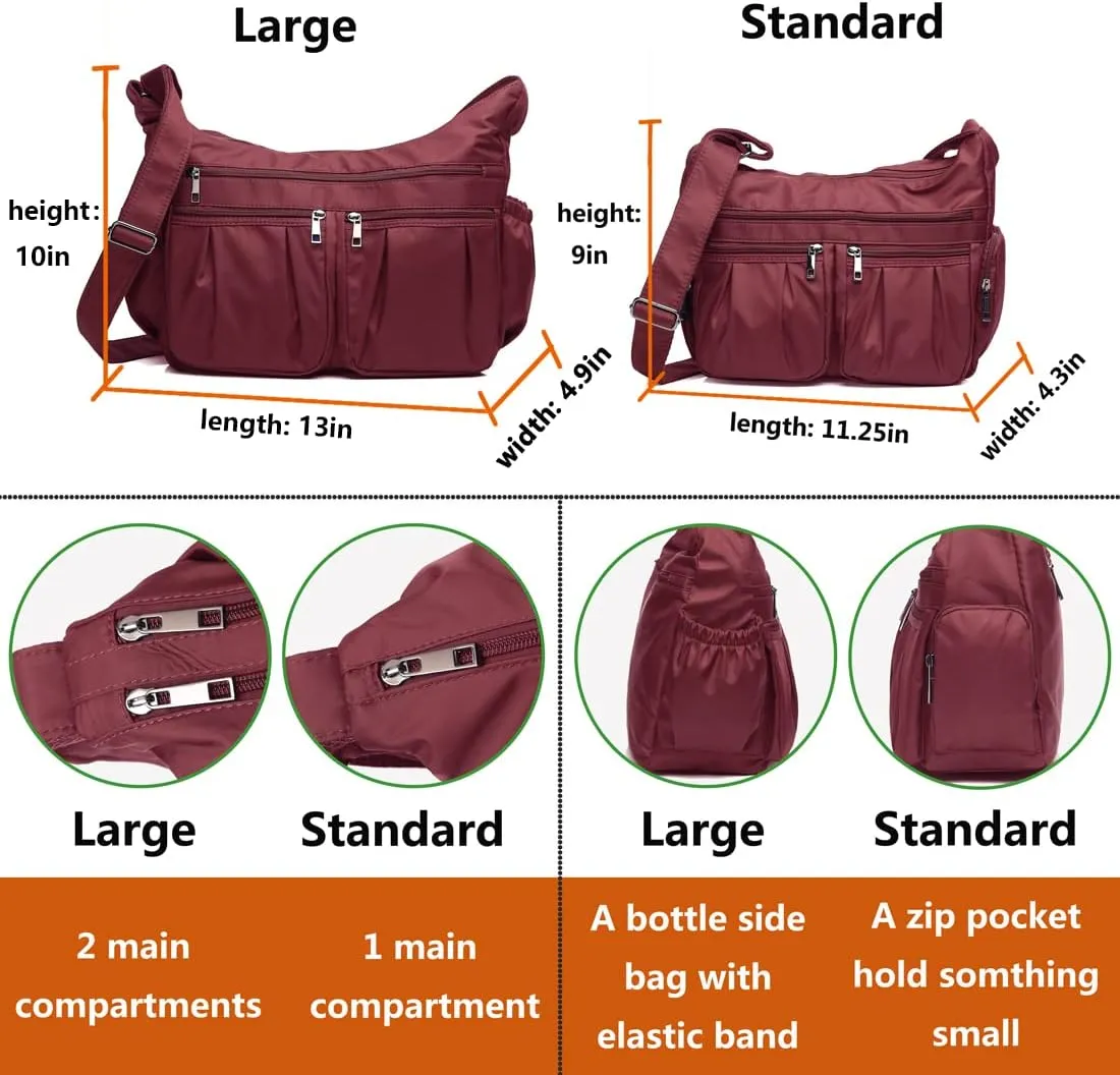 VOLGANIK ROCK Crossbody Purses for Women Shoulder Handbags Lightweight Waterproof Nylon Travel Bag Ladies Pocketbooks