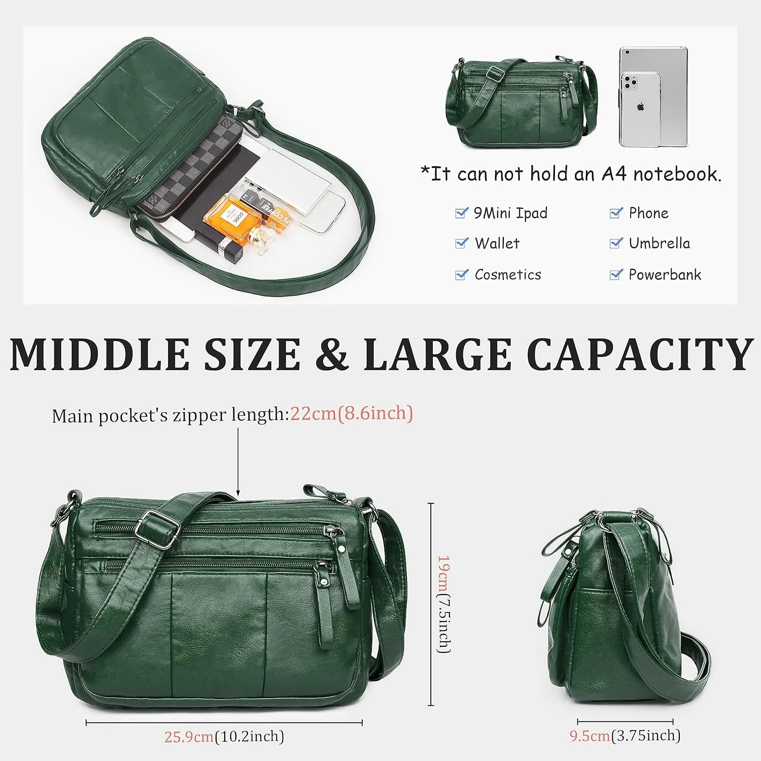 VOLGANIK ROCK Purses for Women Soft PU Leather Shoulder Bag Ladies Crossbody Purse and handbags Lightweight Pocketbook