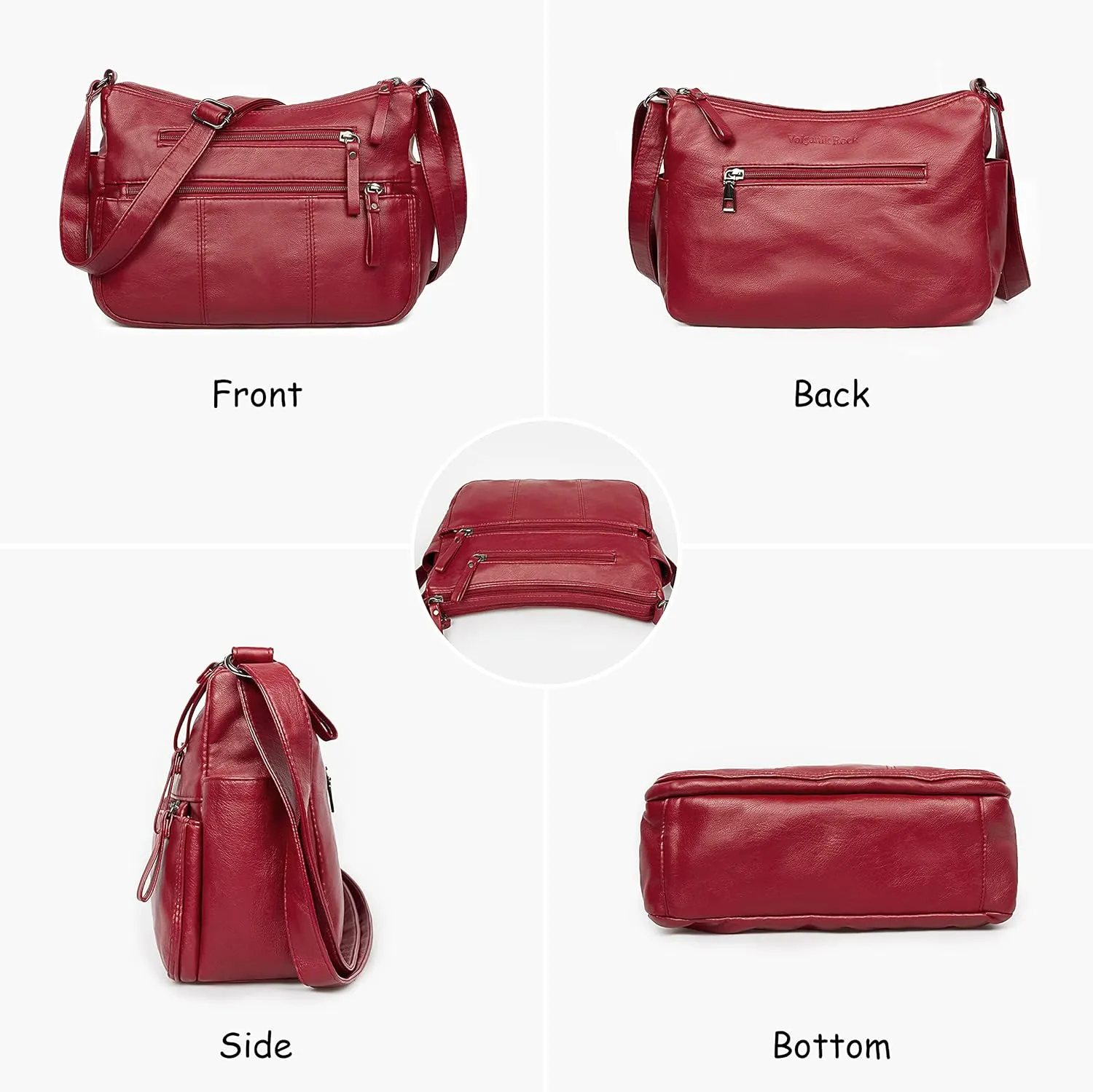VOLGANIK ROCK Purses for Women Soft PU Leather Shoulder Bag Ladies Crossbody Purse and handbags Lightweight Pocketbook