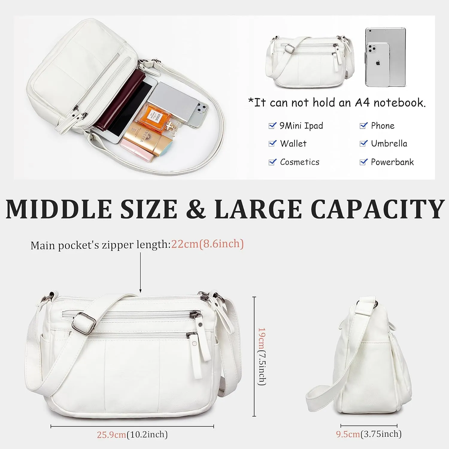 VOLGANIK ROCK Purses for Women Soft PU Leather Shoulder Bag Ladies Crossbody Purse and handbags Lightweight Pocketbook