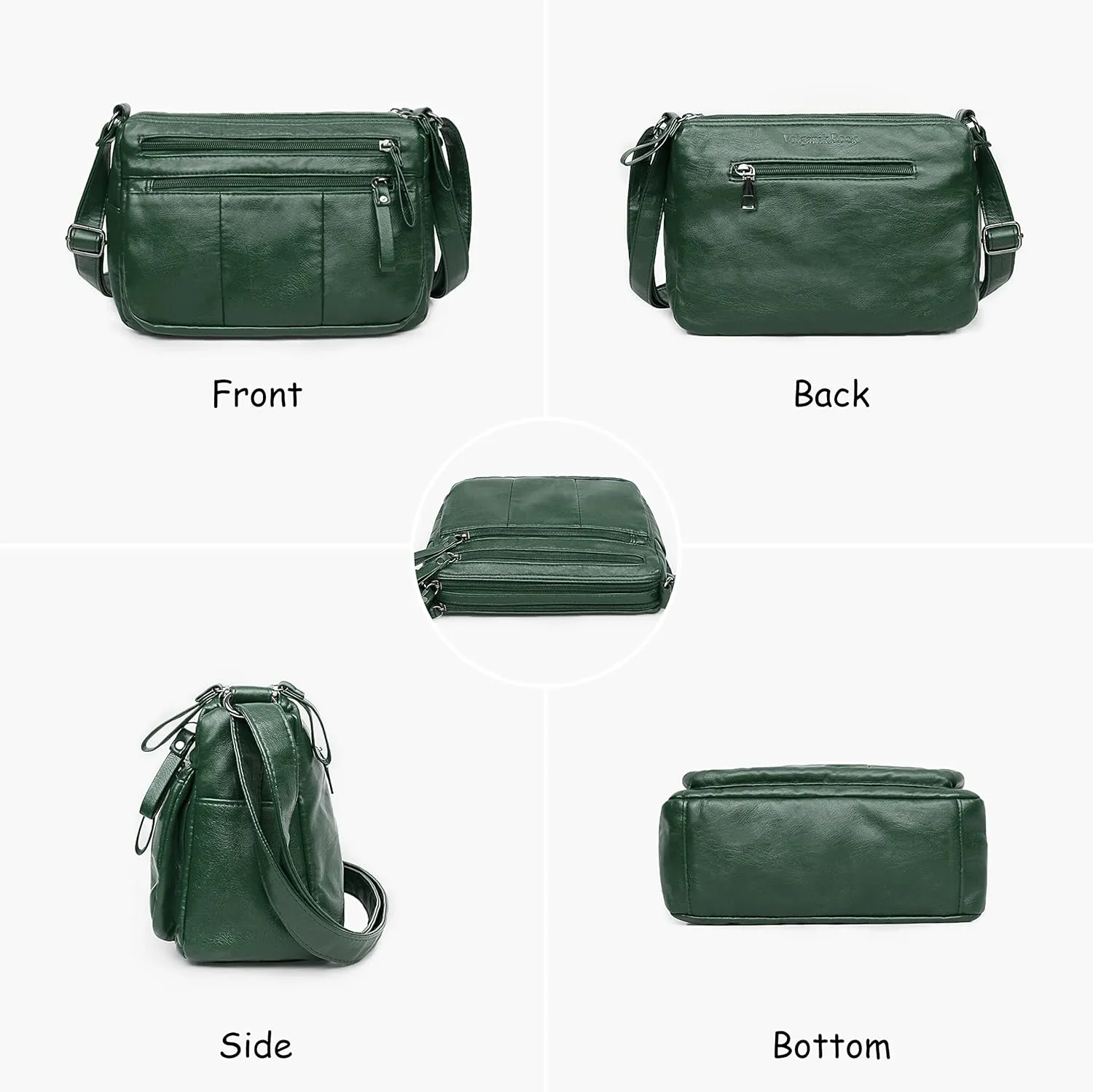 VOLGANIK ROCK Purses for Women Soft PU Leather Shoulder Bag Ladies Crossbody Purse and handbags Lightweight Pocketbook