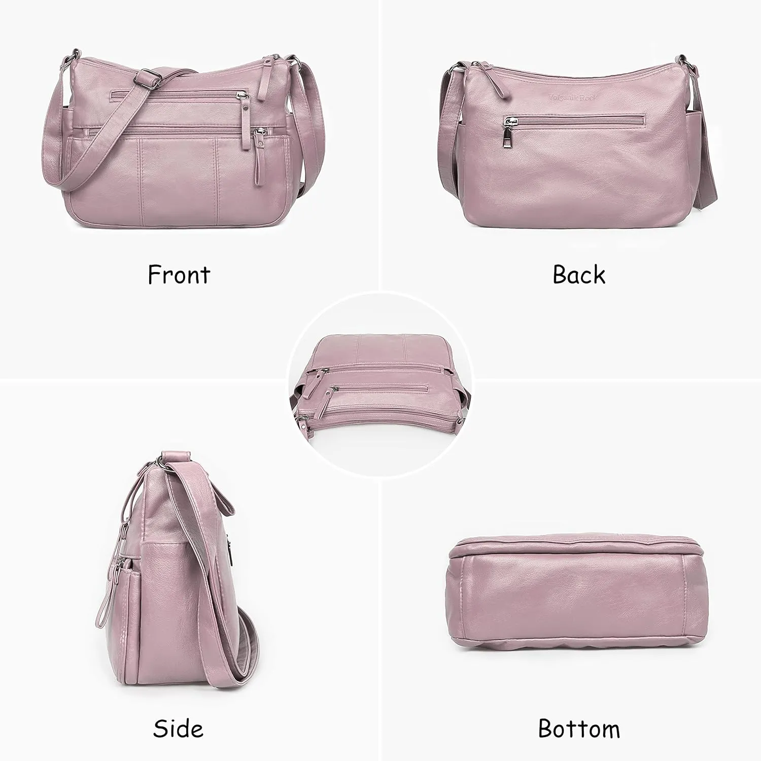 VOLGANIK ROCK Purses for Women Soft PU Leather Shoulder Bag Ladies Crossbody Purse and handbags Lightweight Pocketbook