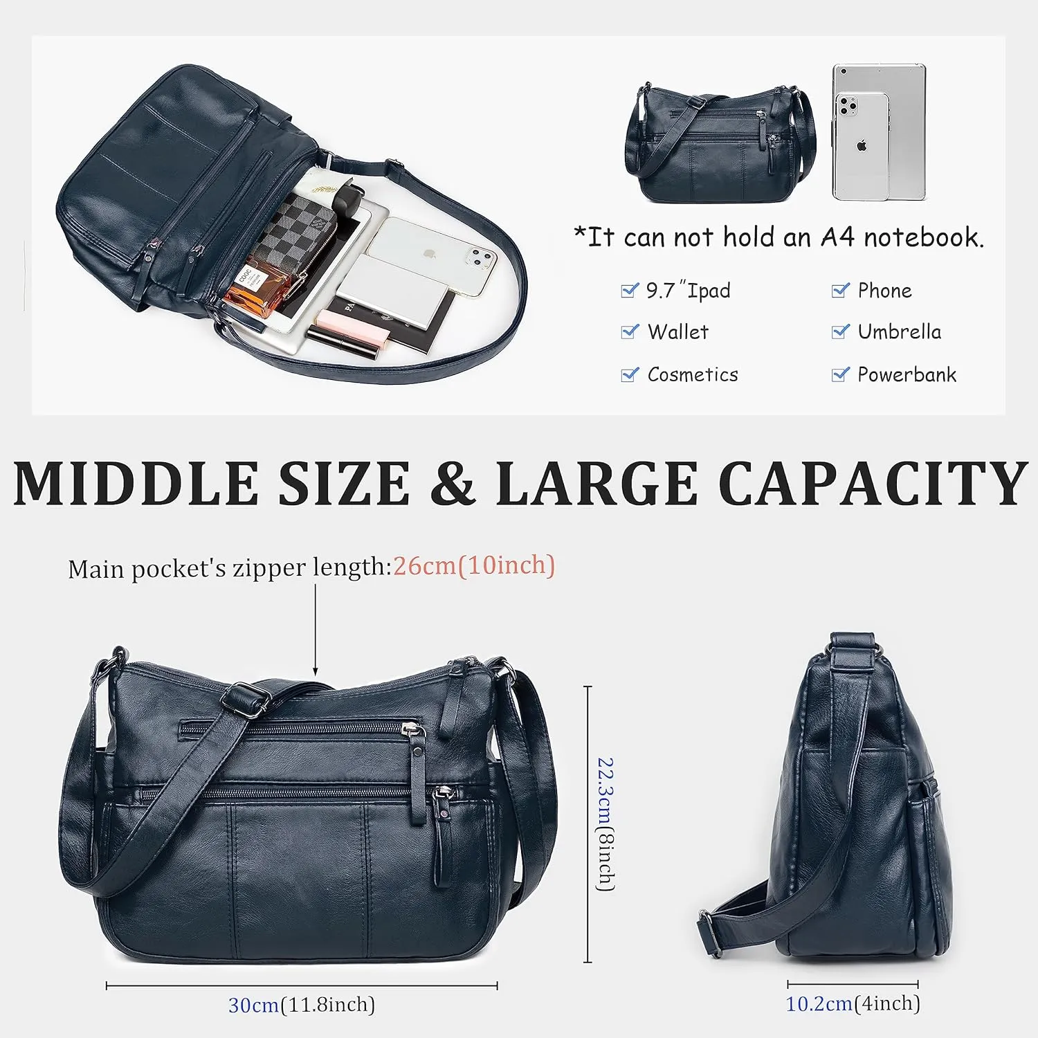 VOLGANIK ROCK Purses for Women Soft PU Leather Shoulder Bag Ladies Crossbody Purse and handbags Lightweight Pocketbook