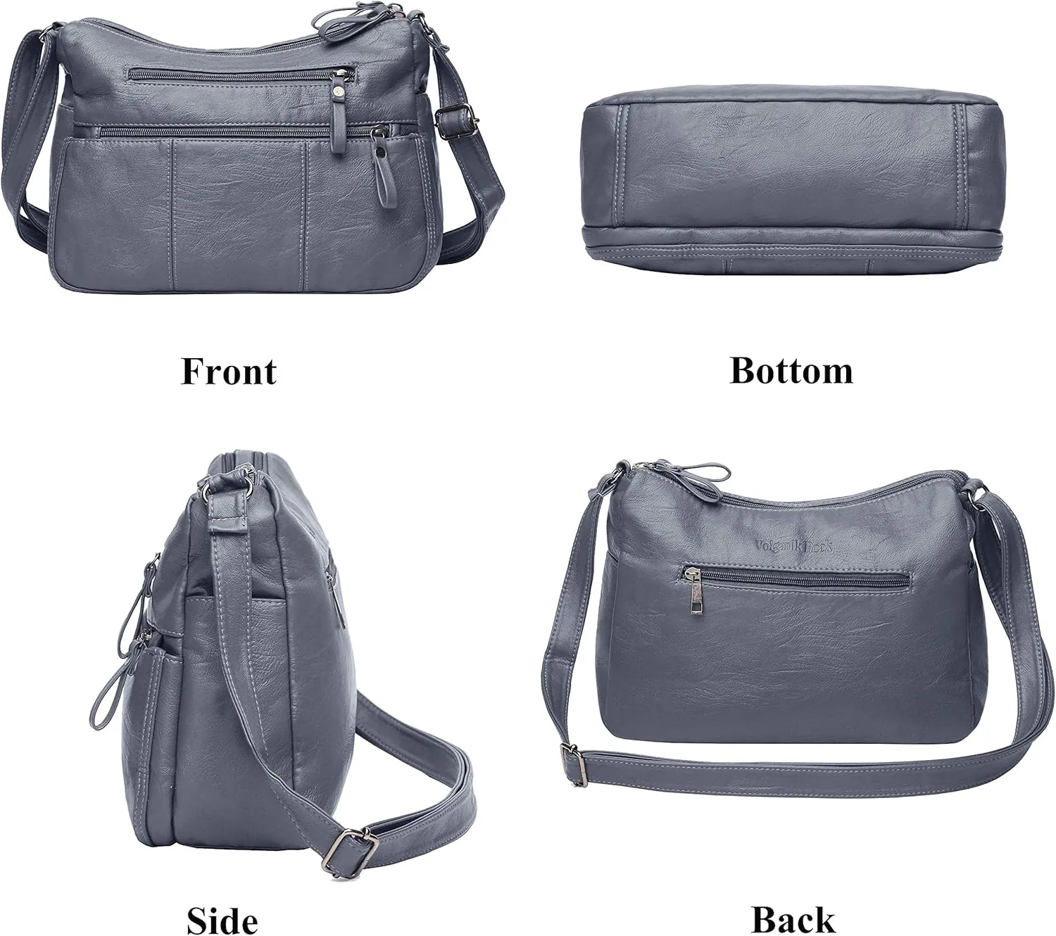 VOLGANIK ROCK Purses for Women Soft PU Leather Shoulder Bag Ladies Crossbody Purse and handbags Lightweight Pocketbook