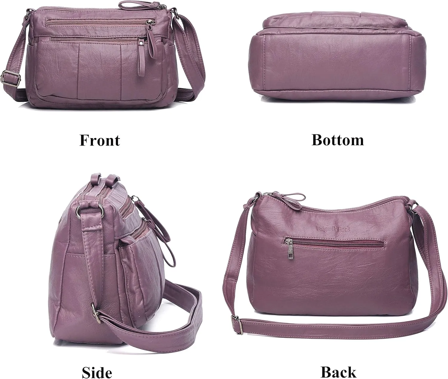 VOLGANIK ROCK Purses for Women Soft PU Leather Shoulder Bag Ladies Crossbody Purse and handbags Lightweight Pocketbook