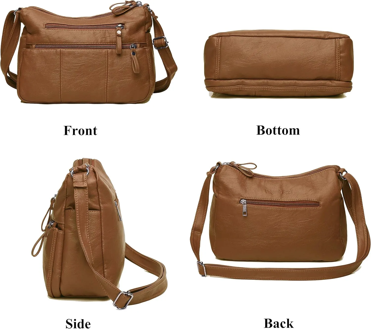 VOLGANIK ROCK Purses for Women Soft PU Leather Shoulder Bag Ladies Crossbody Purse and handbags Lightweight Pocketbook
