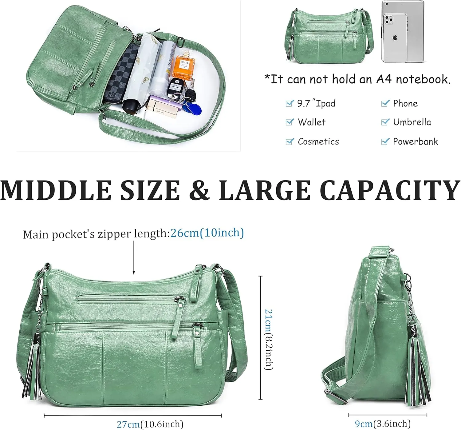 VOLGANIK ROCK Purses for Women Soft PU Leather Shoulder Bag Ladies Crossbody Purse and handbags Lightweight Pocketbook