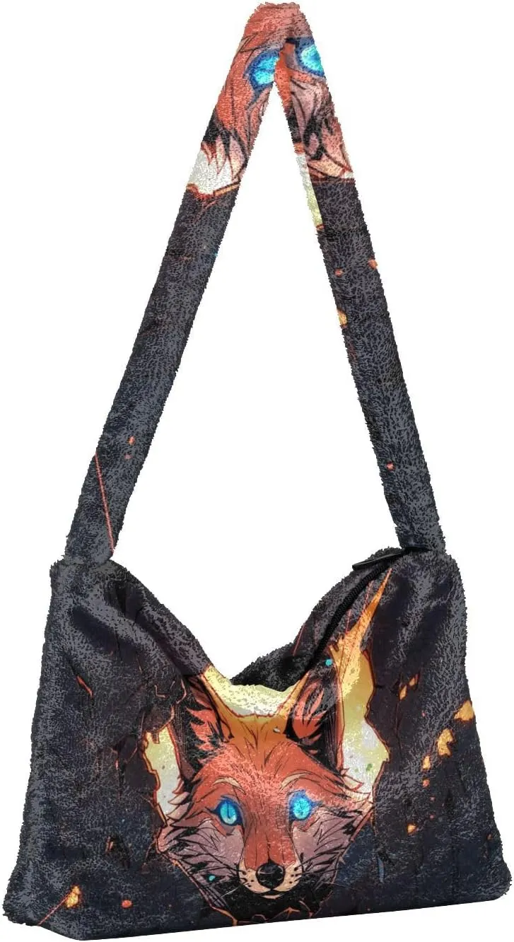 White Green Snakeskin Plush Bag, Tote Bag Young Women, Womens Outdoor Bag