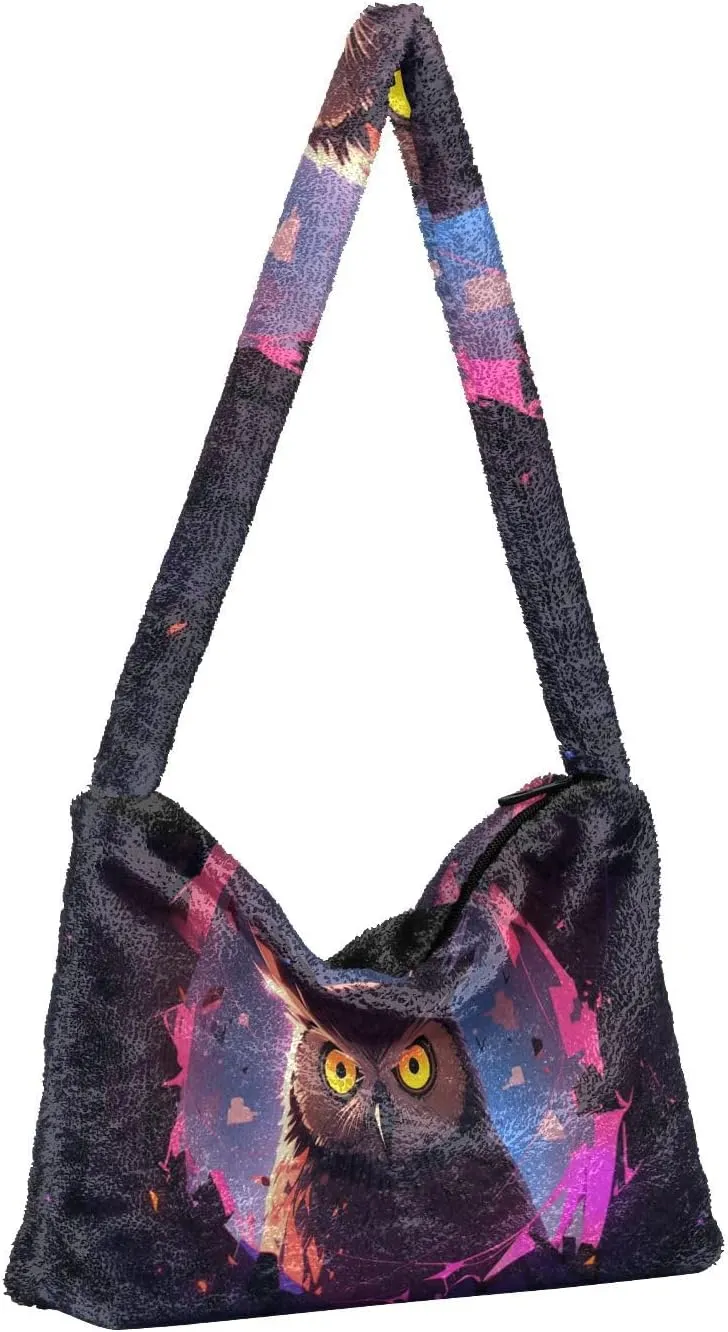 White Green Snakeskin Plush Bag, Tote Bag Young Women, Womens Outdoor Bag