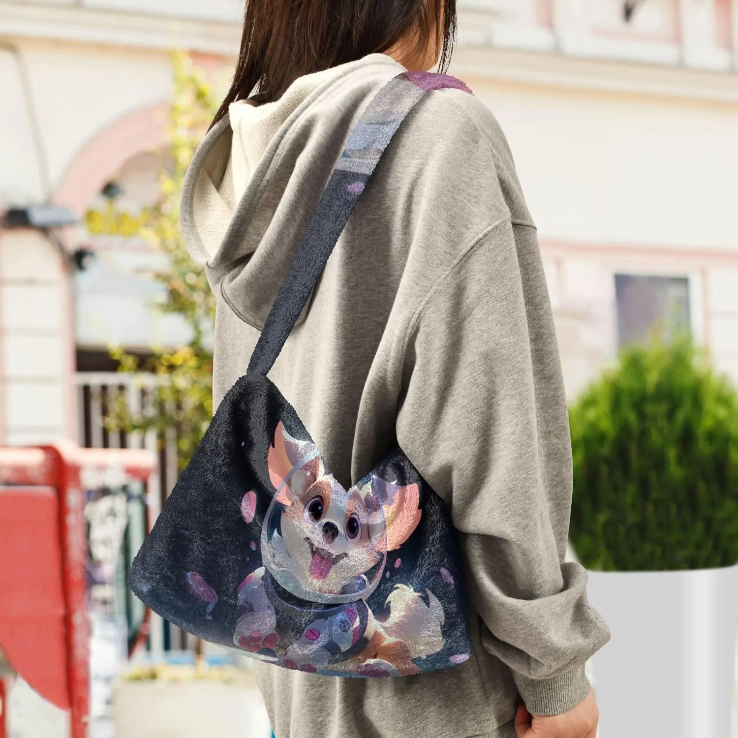 White Green Snakeskin Plush Bag, Tote Bag Young Women, Womens Outdoor Bag