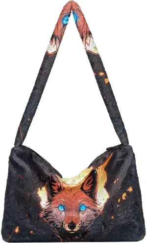 White Green Snakeskin Plush Bag, Tote Bag Young Women, Womens Outdoor Bag