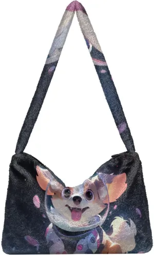 White Green Snakeskin Plush Bag, Tote Bag Young Women, Womens Outdoor Bag