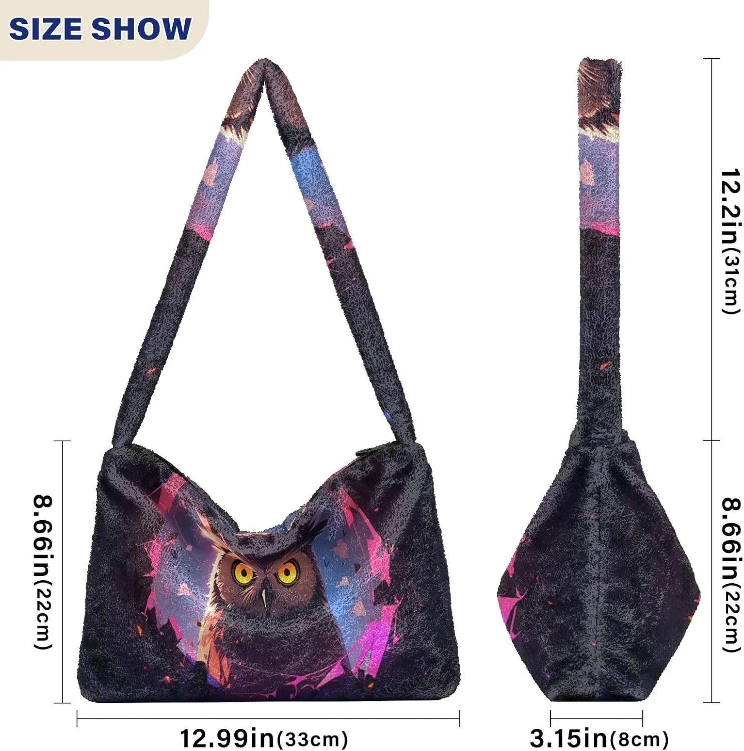White Green Snakeskin Plush Bag, Tote Bag Young Women, Womens Outdoor Bag