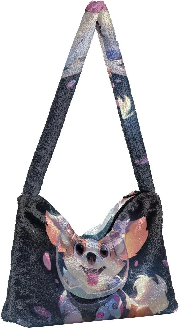 White Green Snakeskin Plush Bag, Tote Bag Young Women, Womens Outdoor Bag